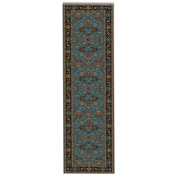 Canora Grey Missoula Handmade HandKnotted Wool Turquoise/Black Rug